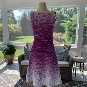 Oscar de la Renta Purple & White Ombré Dress